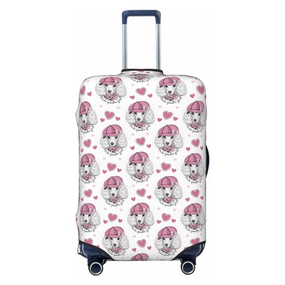 Bingfone Cute Poodle Dog Luggage Cover Washable Suitcase Cover Protector Anti-scratch Suitcase cover Fits 18-32 Inch Luggage