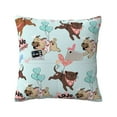 thumbnail image 1 of Bingfone Cute Pug Dogs Linen Throw Pillow Covers Cushion Case Pocket Button Vintage Farmhouse Pillowcase For Sofa Couch Bed 18"X18", 1 of 9