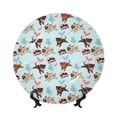 thumbnail image 1 of Bingfone Cute Pug Dogs Print Bone China Dinner Decorative Plates,Handmade Ceramic Dinner Plate with Stand for Home Club-10in, 1 of 6