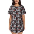 thumbnail image 1 of Bingfone Cute Puppy Black Print Pajamas Sets for Women Soft Short-Sleeved Pjs with Lounge Shorts Two Piece Sleepwear, 1 of 1