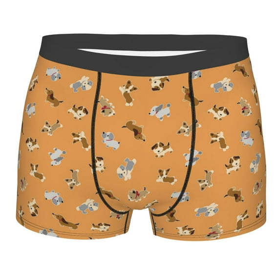 Bingfone Cute Puppy J Men's Underwear - Casual Stretch Boxer Briefs-X-Large