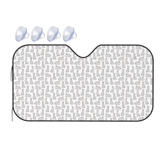 Bingfone Cute Rabbit Car Windshield Sunshade,Sun Foldable Sun Shield Sun Visor for Car - Small