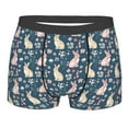 thumbnail image 1 of Bingfone Cute Rabbit Floral Men's Underwear - Casual Stretch Boxer Briefs-Medium, 1 of 7