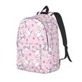 thumbnail image 1 of Bingfone Cute Rabbit Flower Print Canvas College Laptop Backpack, Large Capacity Lightweight College Bookbag Casual Daypack-Small, 1 of 5