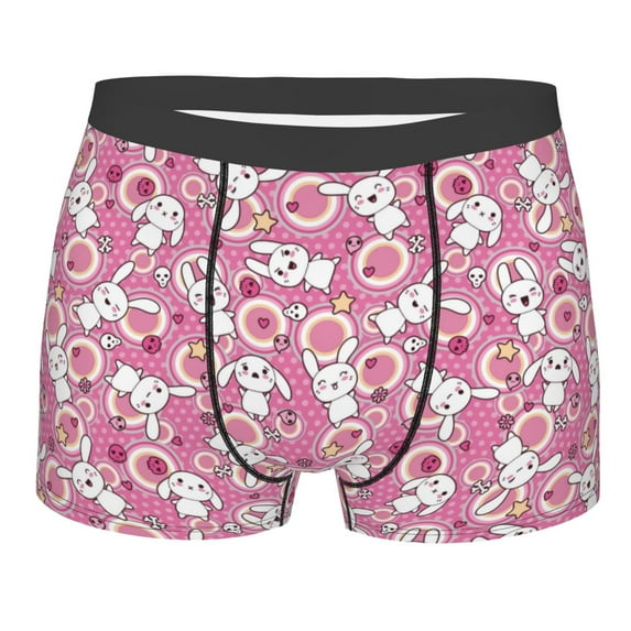 Bingfone Cute Rabbit Men's Underwear - Casual Stretch Boxer Briefs-Medium