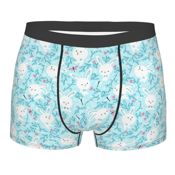Bingfone Cute Rabbit Men's Underwear - Casual Stretch Boxer Briefs-X-Large