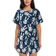thumbnail image 1 of Bingfone Cute Rabbit Print Pajamas Sets for Women Soft Short-Sleeved Pjs with Lounge Shorts Two Piece Sleepwear, 1 of 8