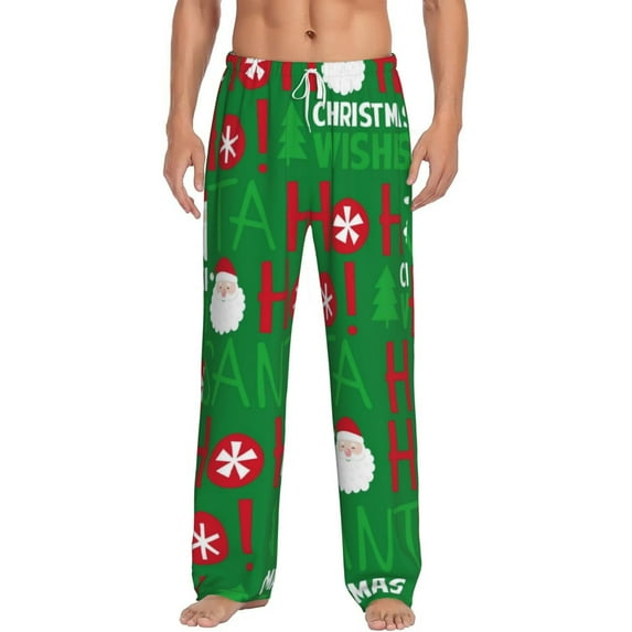 Bingfone Cute Santa Mens All Over Print Sleep Pajama Pants-Small