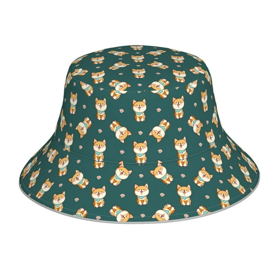 Bingfone Cute Shiba Bucket Hat for Men Women,Packable Reversible Printed Sun Hats,Fisherman Outdoor Travel Hiking Beach Caps