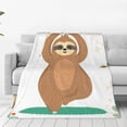 thumbnail image 1 of Bingfone Cute Sloth In Yoga Pose Tree Print Flannel Fleece Blanket Throw Blanket For Bed,Sofa,Couch,Travel,Camping(80"X60"), 1 of 9