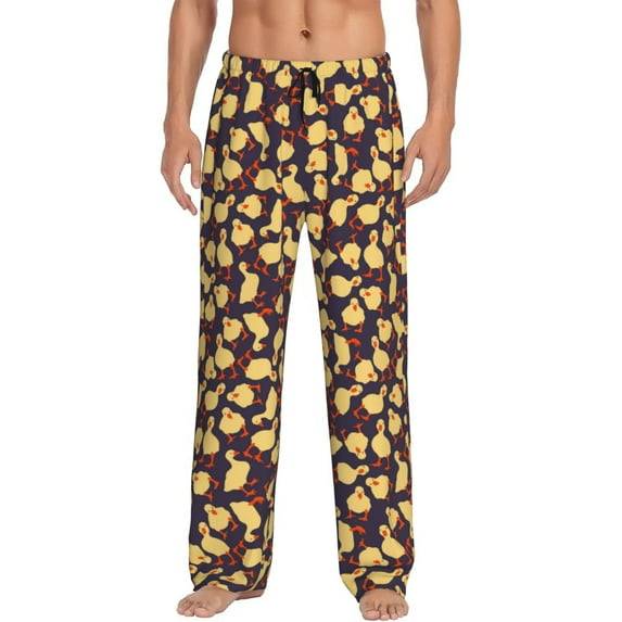 Bingfone Cute Small Farm Birds Mens All Over Print Sleep Pajama Pants-Medium