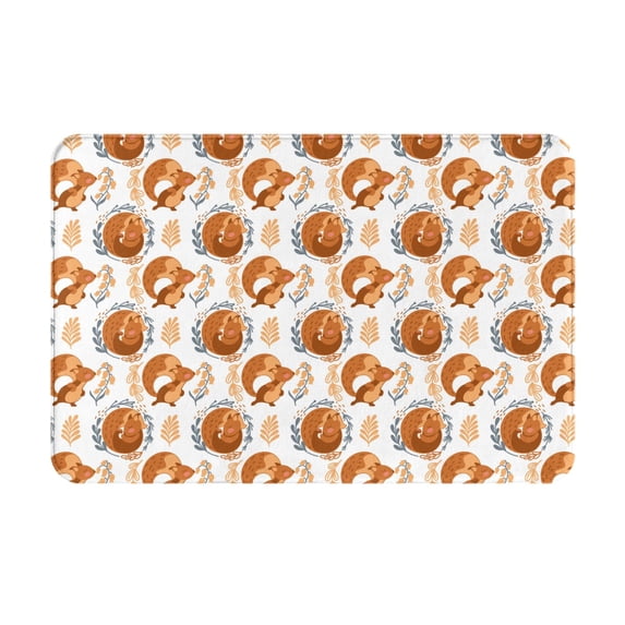 Bingfone Cute Squirrel Door Mat 16"x24" Front Entrance Non-Slip Low Profile Washable for Entryway
