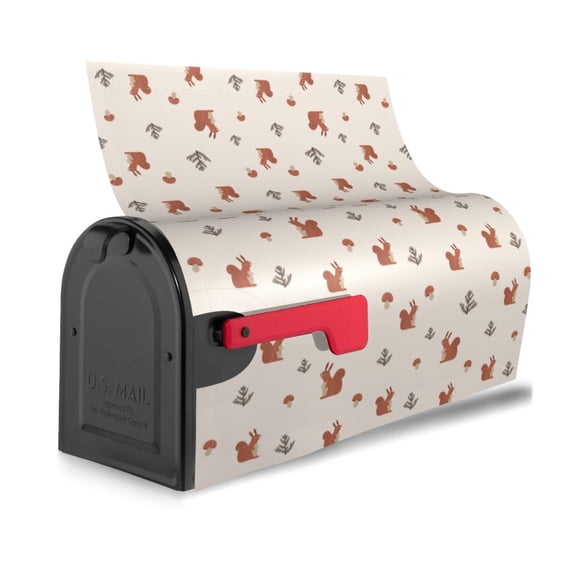Bingfone Cute Squirrel Magnetic Mailbox Cover Standard Size for Garden Yard Outdoor Decorations-21x18 in