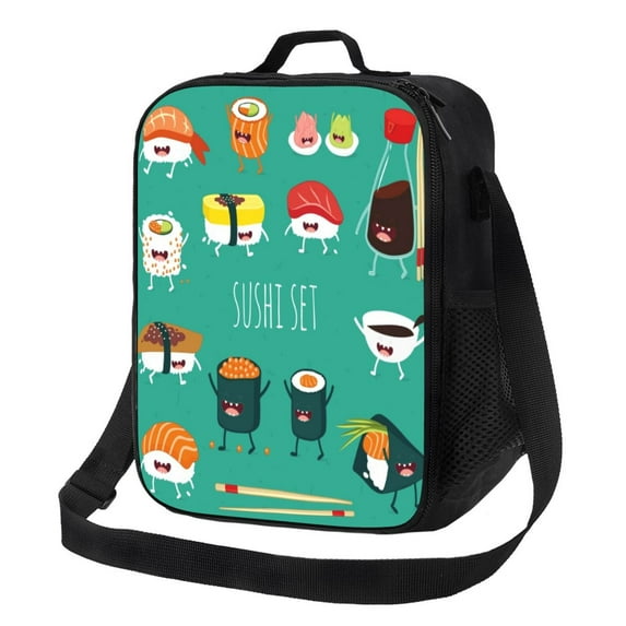 Bingfone Cute Sushi Reusable Insulated Lunch Bag Cooler For Work School Picnic Or Travel