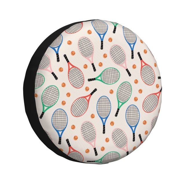 Bingfone Cute Tennis Racket Spare Tire Cover Weatherproof Universal