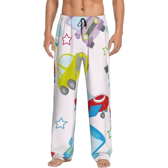 Bingfone Cute Transport Mens All Over Print Sleep Pajama Pants-X-Large