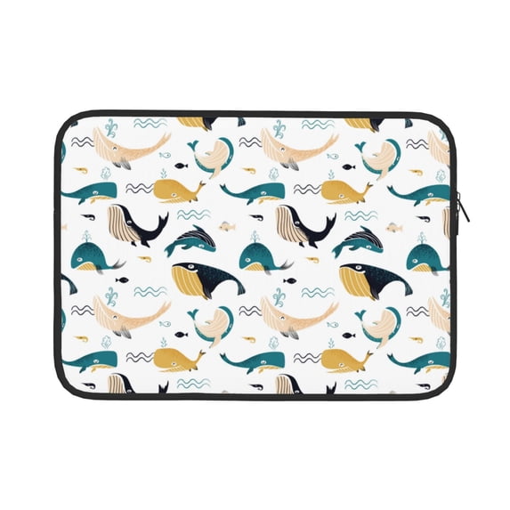 Bingfone Cute Whale Laptop Sleeve Case 13 inch , 360° Protective Computer Carrying Bag