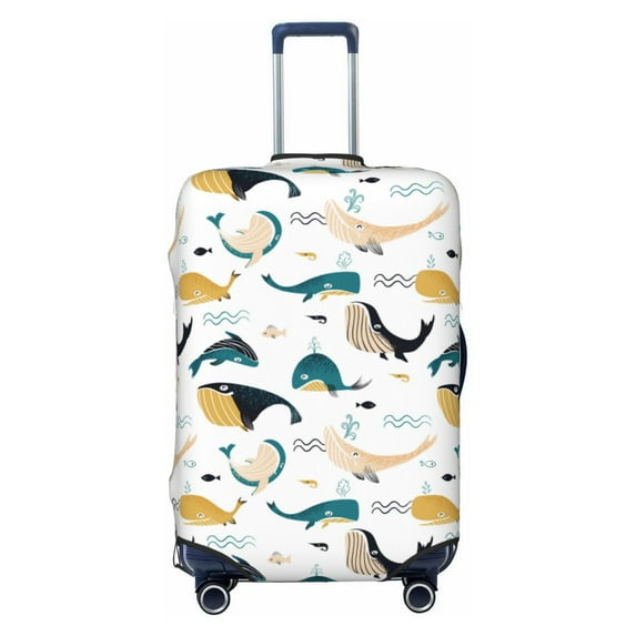 Bingfone Cute Whale Luggage Cover Washable Suitcase Cover Protector Anti-scratch Suitcase cover Fits 18-32 Inch Luggage