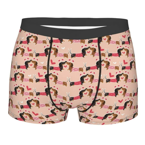 Bingfone Dachshund Couple Men's Underwear - Casual Stretch Boxer Briefs-X-Large