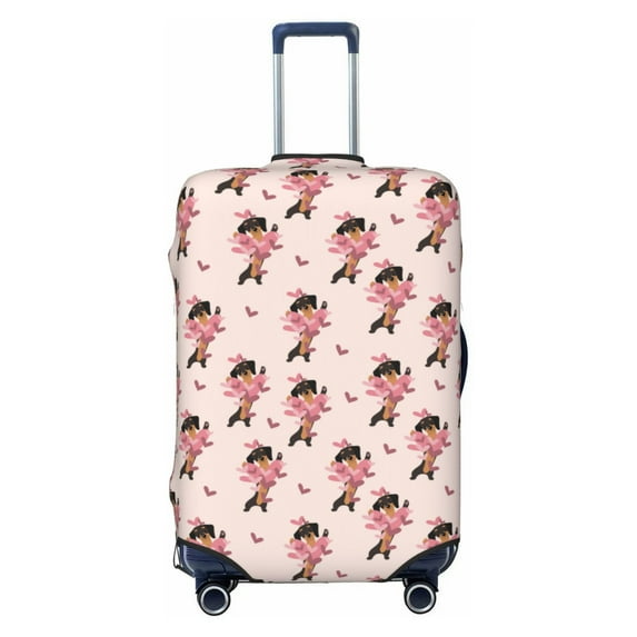 Bingfone Dachshund Dog Heart Luggage Cover Washable Suitcase Cover Protector Anti-scratch Suitcase cover Fits 18-32 Inch Luggage