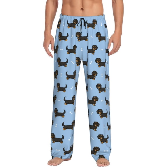 Bingfone Dachshund Dog Mens All Over Print Sleep Pajama Pants-Large