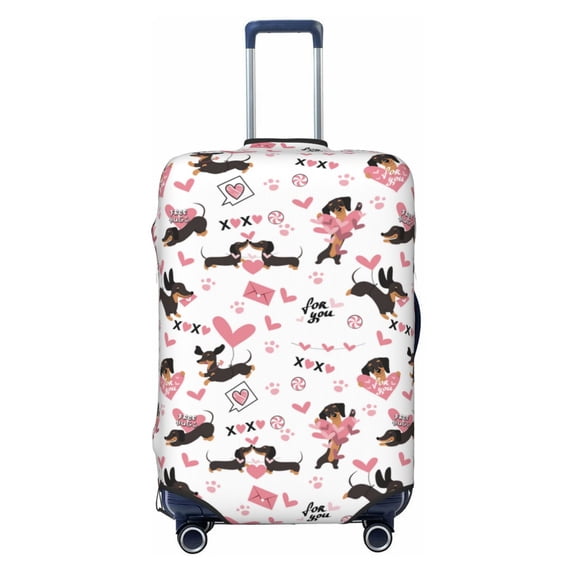 Bingfone Dachshund Dog Puppy Luggage Cover Washable Suitcase Cover Protector Anti-scratch Suitcase cover Fits 18-32 Inch Luggage