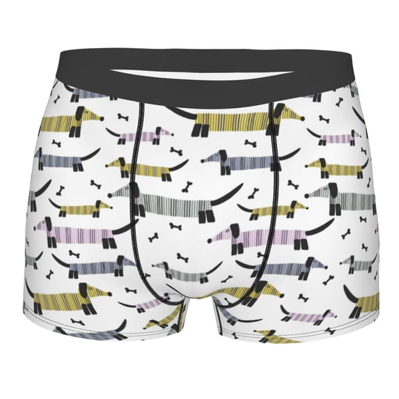 Bingfone Dachshund Dog Puppy Men's Underwear - Casual Stretch Boxer Briefs-Large