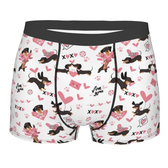 Bingfone Dachshund Dog Puppy Men's Underwear - Casual Stretch Boxer Briefs-Small