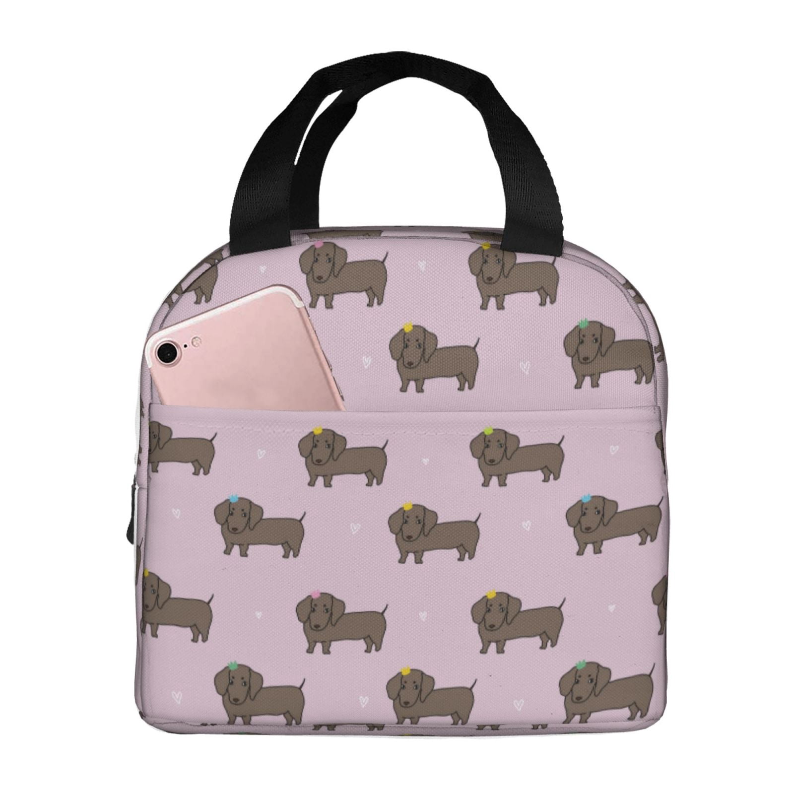 Photo inspiration: Visual Reference: Bingfone Dachshund Dog Puppy Print Lunch Bag Insulated Lunch Box