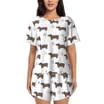 thumbnail image 1 of Bingfone Dachshund Dog Puppy Print Pajamas Sets for Women Soft Short-Sleeved Pjs with Lounge Shorts Two Piece Sleepwear, 1 of 8