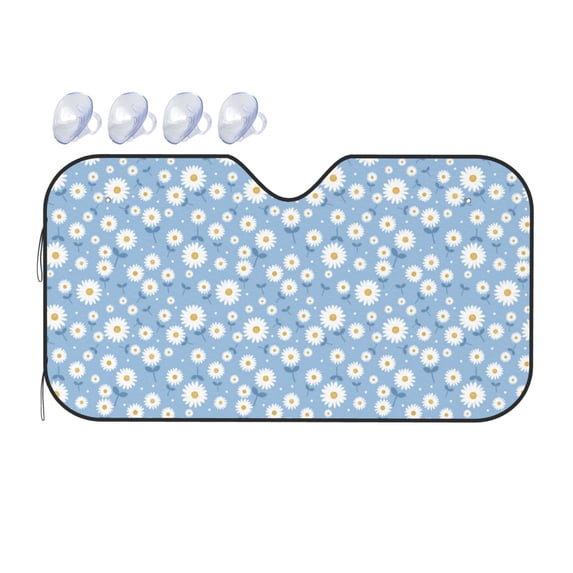 Bingfone Daisies Flowers Car Windshield Sunshade,Sun Foldable Sun Shield Sun Visor for Car - Medium