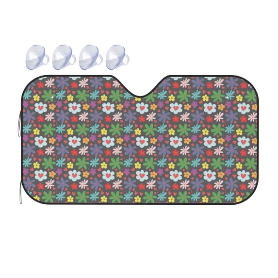 Bingfone Daisies Flowers Car Windshield Sunshade,Sun Foldable Sun Shield Sun Visor for Car - Small