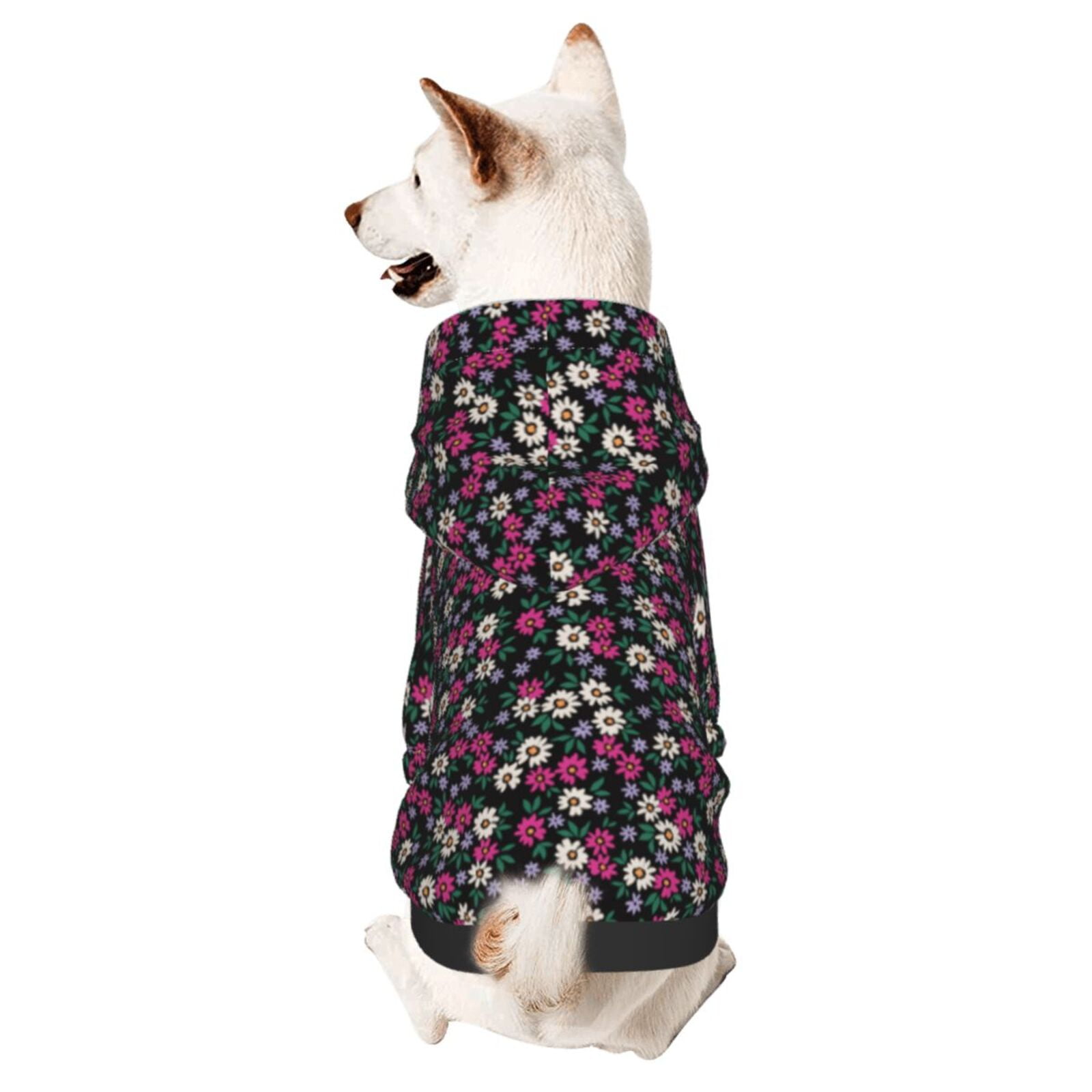 Bingfone Daisies Flowers Dog Clothes Hoodie, Pet Winter Coat,Puppy Sweatshirts for Small Dogs