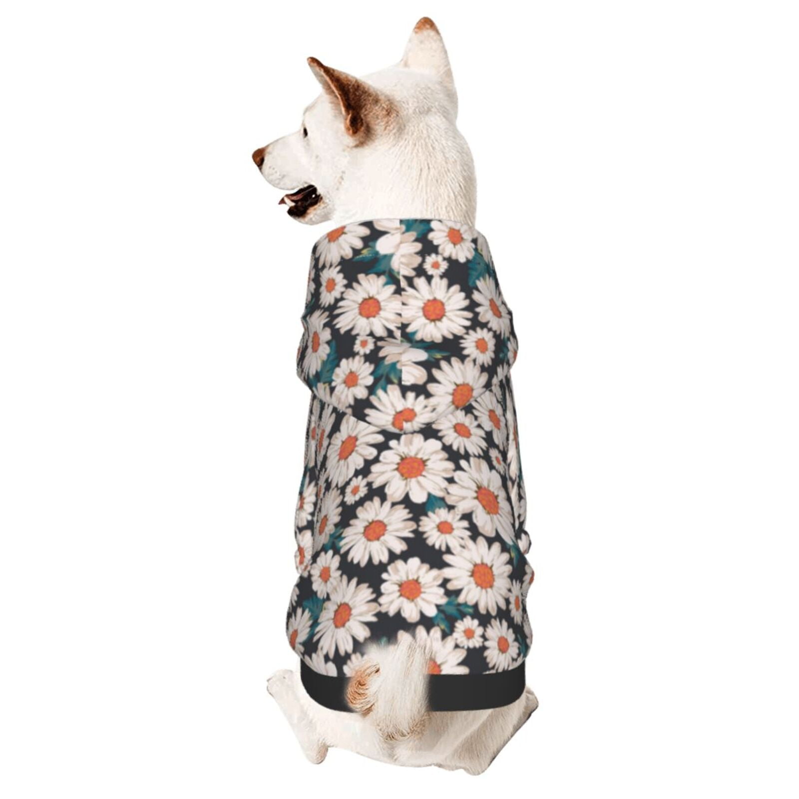 Bingfone Daisies Flowers Dog Clothes Hoodie, Pet Winter Coat,Puppy