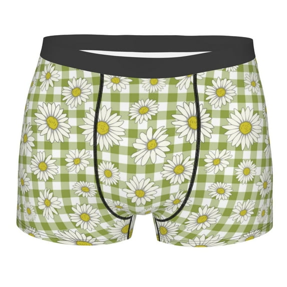 Bingfone Daisies Flowers Men's Underwear - Casual Stretch Boxer Briefs-Small