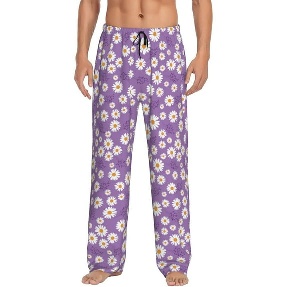 Bingfone Daisies Flowers Mens All Over Print Sleep Pajama Pants-X-Large