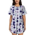 thumbnail image 1 of Bingfone Daisies Flowers Print Pajamas Sets for Women Soft Short-Sleeved Pjs with Lounge Shorts Two Piece Sleepwear, 1 of 1