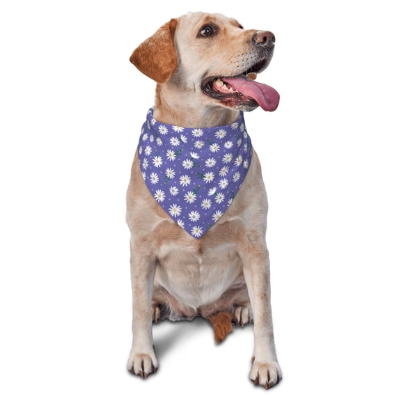 Bingfone Daisies Flowers -Washable Dog Scarf Triangle Adjustable Puppy Bandana Bib Handkerchief for Medium Large Dog Cat