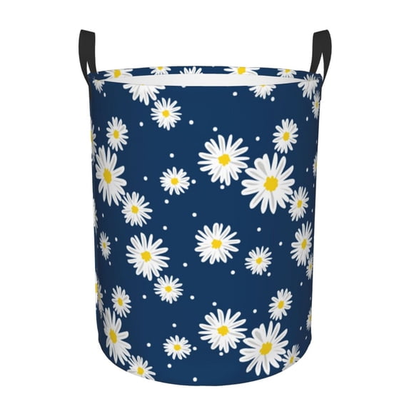 Bingfone Daisies Flowers Waterproof Foldable Laundry Hamper Bucket with Handles for Storage Bin,Clothes Hamper (Small )