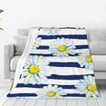 thumbnail image 1 of Bingfone Daisy Striped Nautical Print Flannel Fleece Blanket Throw Blanket For Bed,Sofa,Couch,Travel,Camping(40"X30"), 1 of 9