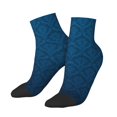 thumbnail image 1 of Bingfone Dark Blue Design Patterned Men's Women's Casual Cotton Socks, 1 of 5