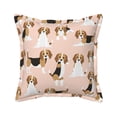 thumbnail image 1 of Bingfone Decorative Pillow Covers 16"X16" Beagle Dog On Brown Couch Pillow Cases Modern Farmhouse Covers For Couch Sofa Bed, 1 of 9