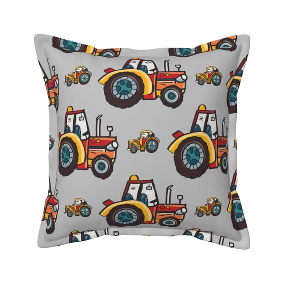 Bingfone Decorative Pillow Covers 16"X16" Cartoon Tractor Couch Pillow Cases Modern Farmhouse Covers For Couch Sofa Bed