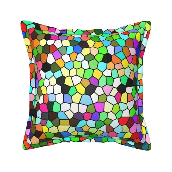 Bingfone Decorative Pillow Covers 16"X16" Colorful Tie Dye Stained Glass Couch Pillow Cases Modern Farmhouse Covers For Couch Sofa Bed