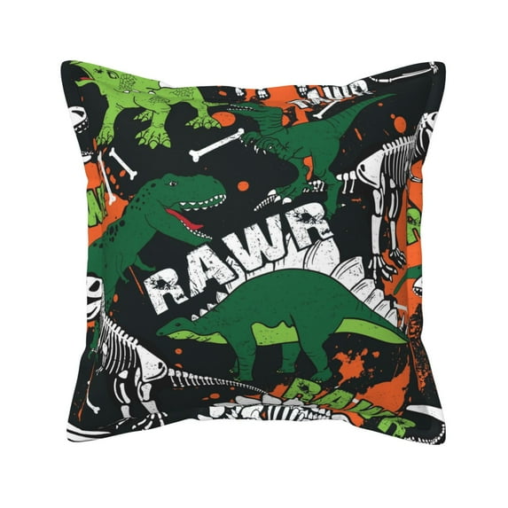 Bingfone Decorative Pillow Covers 16"X16" Dinosaur Skeleton Couch Pillow Cases Modern Farmhouse Covers For Couch Sofa Bed