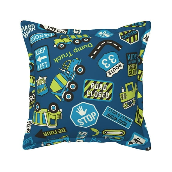 Bingfone Decorative Pillow Covers 16"X16" Dump Truck Couch Pillow Cases Modern Farmhouse Covers For Couch Sofa Bed