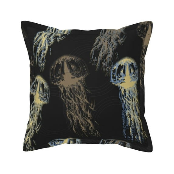 Bingfone Decorative Pillow Covers 16"X16" Jellyfish Couch Pillow Cases Modern Farmhouse Covers For Couch Sofa Bed