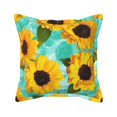 thumbnail image 1 of Bingfone Decorative Pillow Covers 16"X16" Sunflowers With Green Leaves Couch Pillow Cases Modern Farmhouse Covers For Couch Sofa Bed, 1 of 9