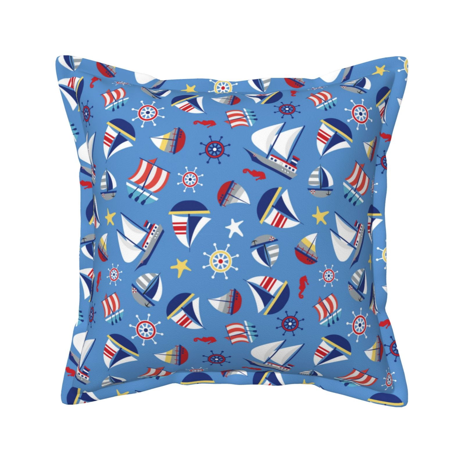 Bingfone Decorative Pillow Covers 16"x16" Colorful Sailing Ship Couch