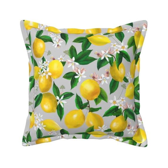 Bingfone Decorative Pillow Covers 16"x16" Lemon Seamless Pattern Oil Painting Effect Couch Pillow Cases Modern Farmhouse Covers for Couch Sofa Bed